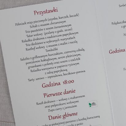 Malinowe menu weselne M 220