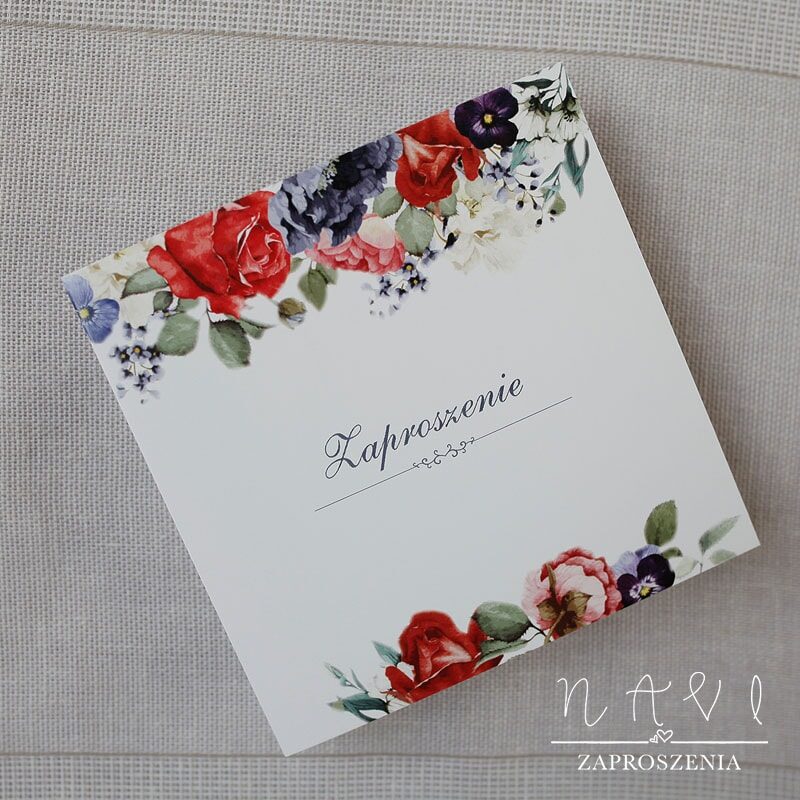 KWI 810 Elegancki kwiatowe zaproszenie ślubne