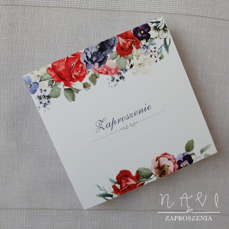 KWI 810 Elegancki kwiatowe zaproszenie ślubne
